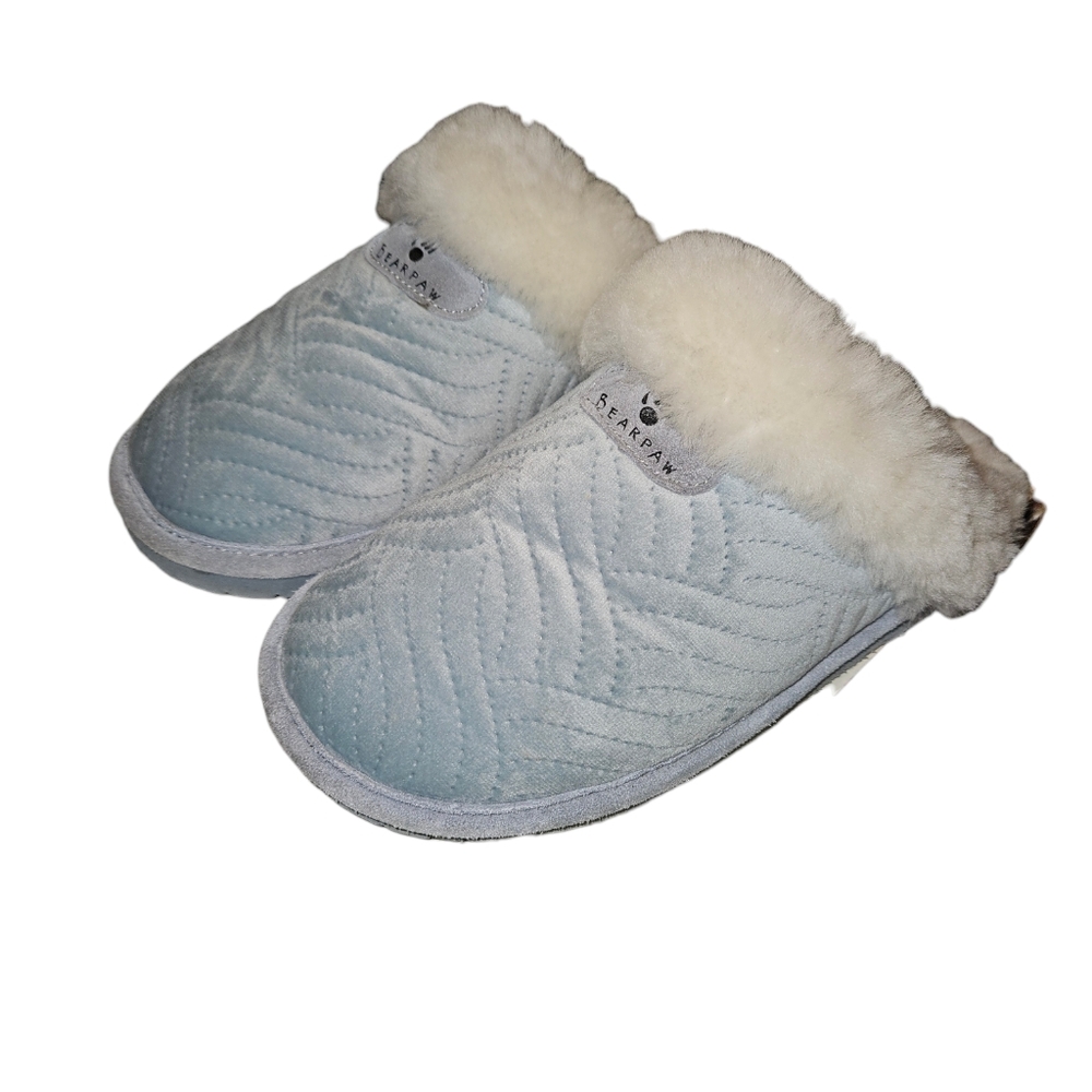 Womens bearpaw slippers baby blue